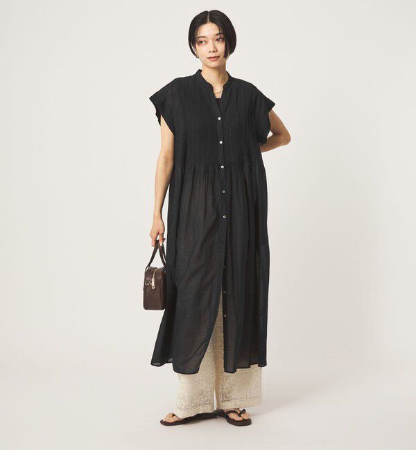 UNITED ARROWS green label relaxing「マイクロ ピンタック ワンピース」|ワンピース|BLACK