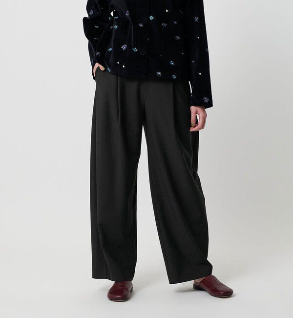 BEAUTY&YOUTH UNITED ARROWS「ポリエステルブレンド カーブパンツ」|スラックス|BLACK