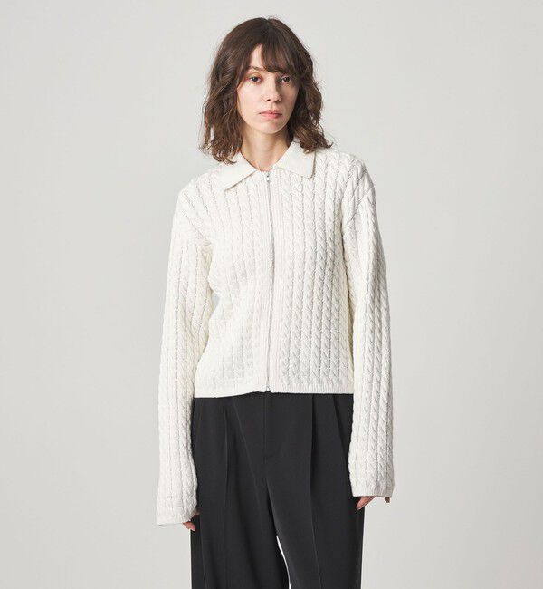 STEVEN ALAN「＜Steven Alan＞コットン ケーブル ジップ カーディガン」|カーディガン|