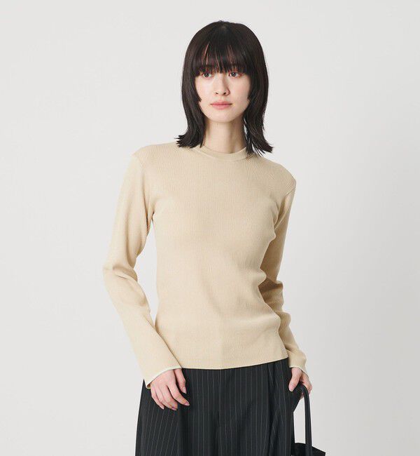 BEAUTY&YOUTH UNITED ARROWS「コットンブレンド リブライン ニットプルオーバー ウォッシャブル」|ニット・セーター|