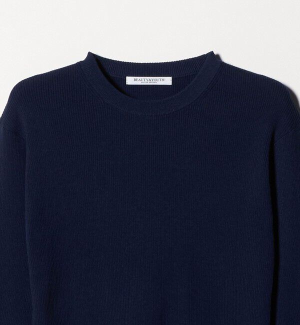 BEAUTY&YOUTH UNITED ARROWS「コットンブレンド リブライン ニットプルオーバー ウォッシャブル」|ニット・セーター|