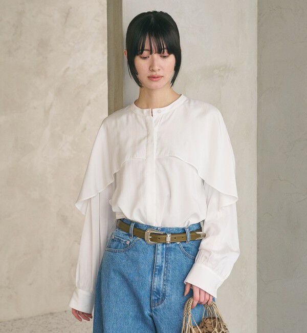BEAUTY&YOUTH UNITED ARROWS「【WEB限定 Wardrobe DAILY MINIMAL】フリルレイヤーブラウス ウォッシャブル」|シャツ・ブラウス|