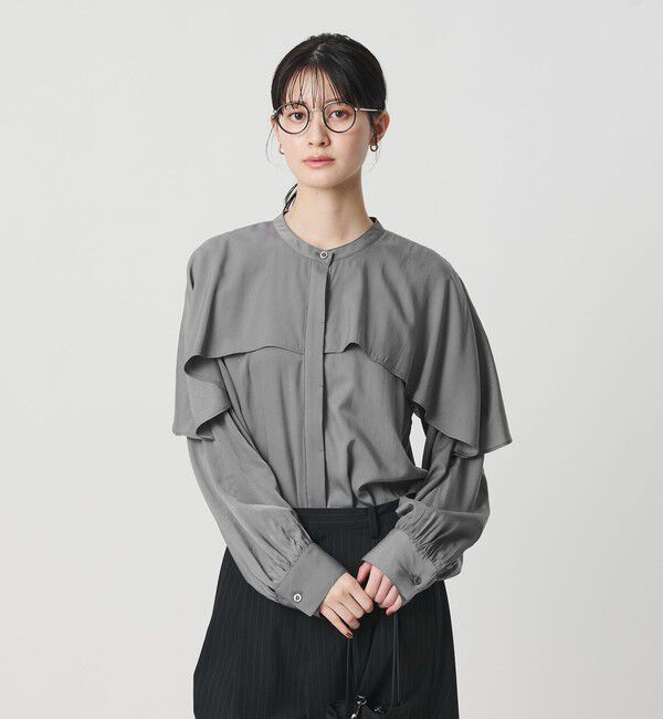 BEAUTY&YOUTH UNITED ARROWS「【WEB限定 Wardrobe DAILY MINIMAL】フリルレイヤーブラウス ウォッシャブル」|シャツ・ブラウス|