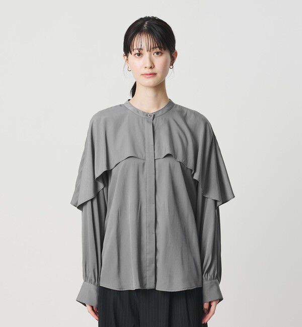 BEAUTY&YOUTH UNITED ARROWS「【WEB限定 Wardrobe DAILY MINIMAL】フリルレイヤーブラウス ウォッシャブル」|シャツ・ブラウス|