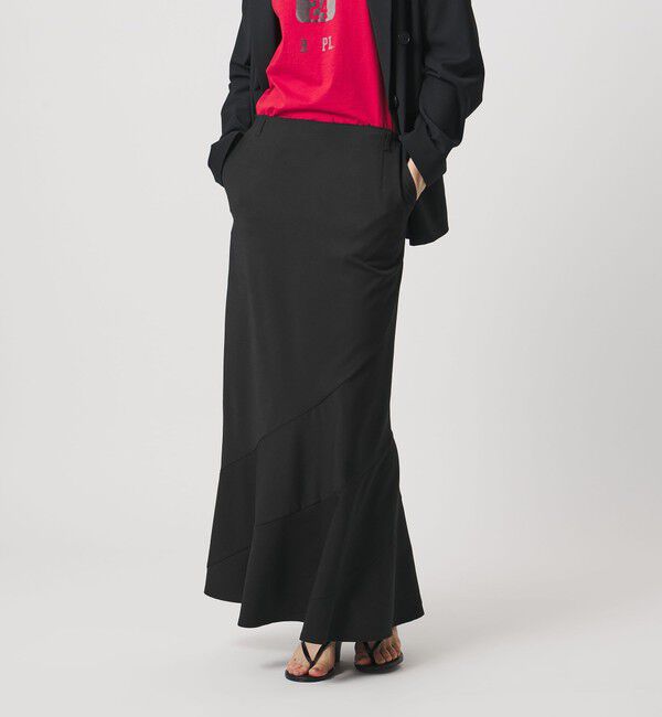 ATTISESSION「＜ATTISESSION＞エスカルゴ スカート ブラック」|フレア|