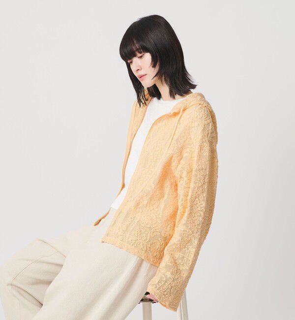 BEAUTY&YOUTH UNITED ARROWS「メッシュ エンブロイダリー フーディ ウォッシャブル」|シャツ・ブラウス|