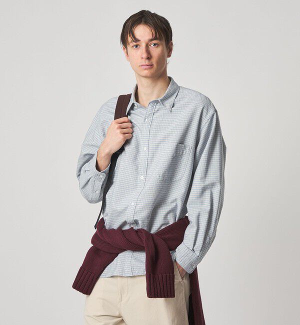 STEVEN ALAN「＜Steven Alan＞ ドレープ オックス チェック レギュラーカラー シャツ LOOSE」|シャツ・ブラウス|