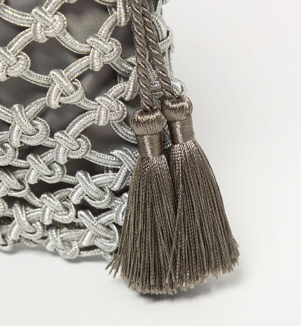 BEAUTY&YOUTH UNITED ARROWS「メタルコード ネット フリンジ ドロストバッグ」|かごバッグ|