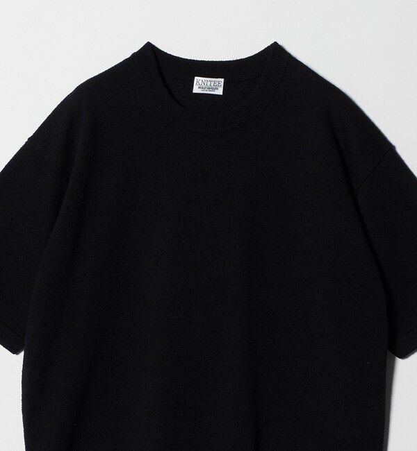 BEAUTY&YOUTH UNITED ARROWS「KNITEE クリンプコットン クルーネック ニット Tシャツ ウォッシャブル」|ニット・セーター|