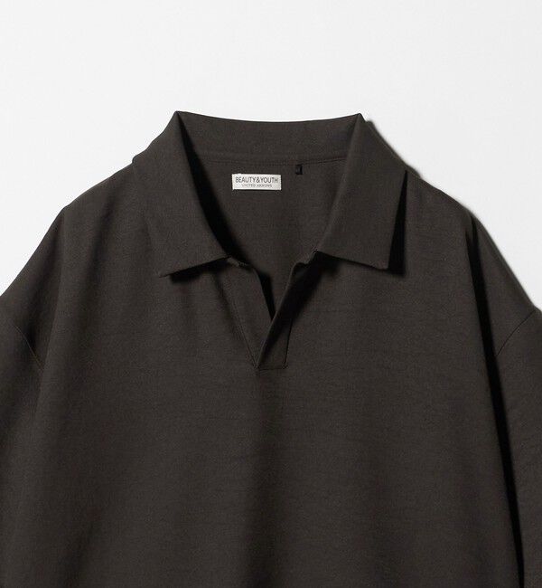 BEAUTY&YOUTH UNITED ARROWS「フュージョン ツイル スキッパー Tシャツ UVカット 透け防止 ストレッチ」|Tシャツ・カットソー|