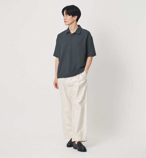 BEAUTY&YOUTH UNITED ARROWS「フュージョン ツイル スキッパー Tシャツ UVカット 透け防止 ストレッチ」|Tシャツ・カットソー|