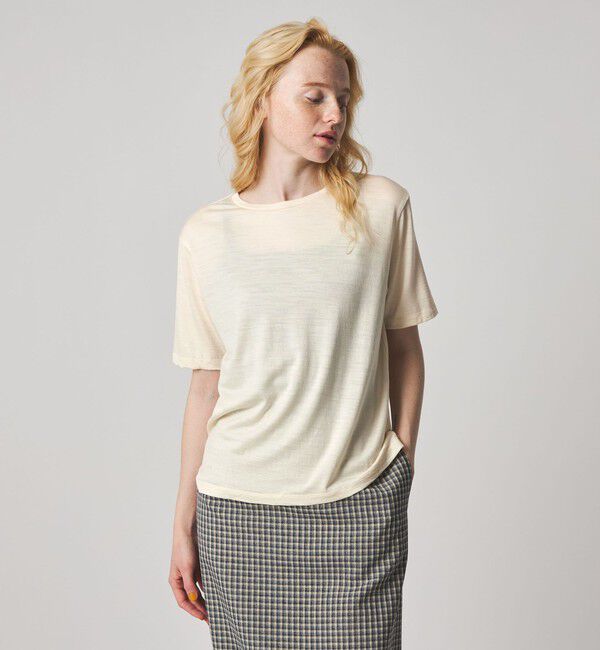 STEVEN ALAN「＜Steven Alan＞ウール ジャージー Tシャツ」|Tシャツ・カットソー|OFF WHITE