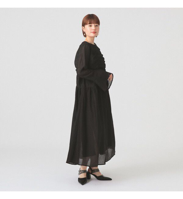 Ray BEAMS 「シアー ドロスト ギャザー ワンピース」|ワンピース|