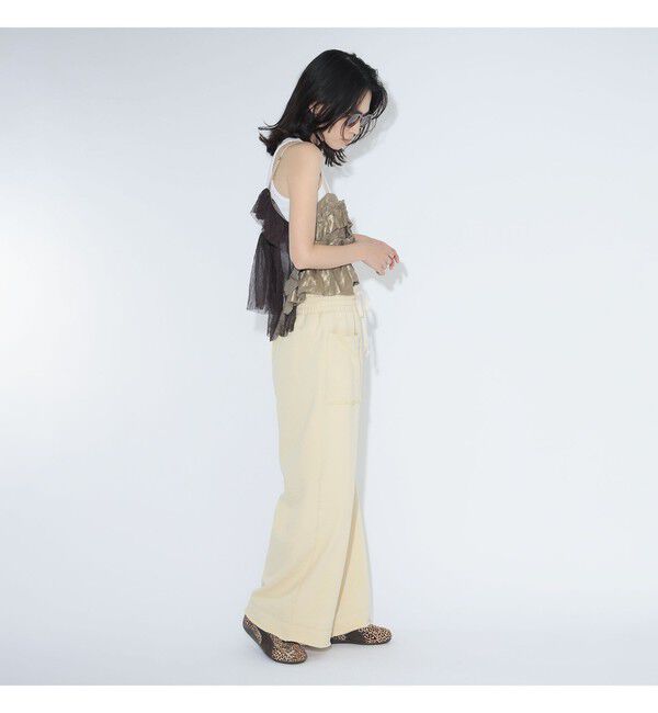 BEAMSBOY「maturely / リネンフリル アンド チュール キャミソール」|シャツ・ブラウス|