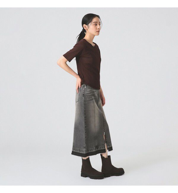 Ray BEAMS 「バックスリット カーブ ヘムTシャツ」|Tシャツ・カットソー|