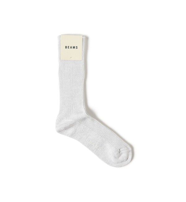BEAMS「ラメ クルー ソックス」|ソックス|WHITE