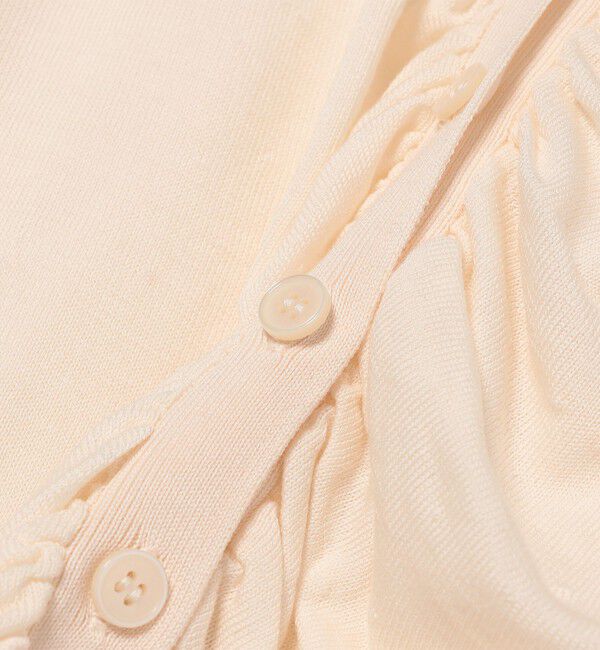 quaranciel「quaranciel:〈手洗い可能〉シルク ミックス ギャザー ニット カーディガン」|カーディガン|