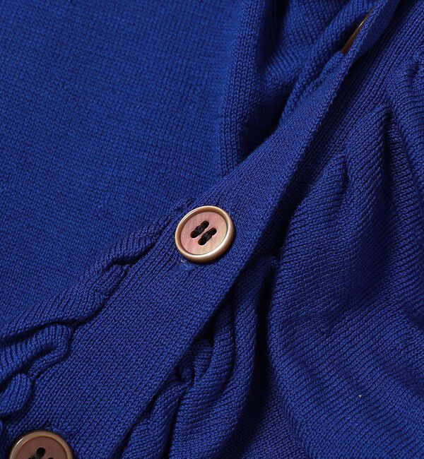 quaranciel「quaranciel:〈手洗い可能〉シルク ミックス ギャザー ニット カーディガン」|カーディガン|