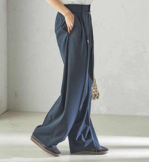 SHIPS for women「〈手洗い可能〉セミ ワイド イージー スラックス」|スラックス|