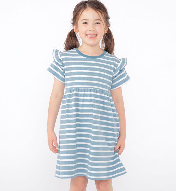 SHIPS KIDS「SHIPS KIDS:100～130cm / ボーダー フリル ワンピース」|ワンピース|