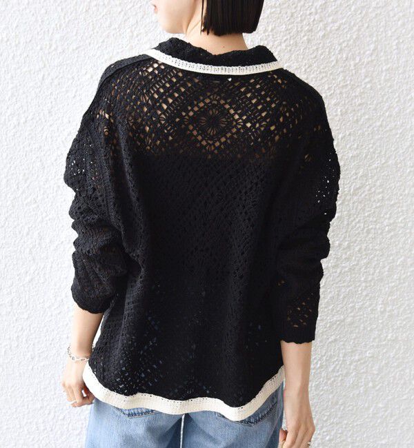 SHIPS for women「【WEB限定】〈手洗い可能〉クロシェ ニット カーディガン」|カーディガン|