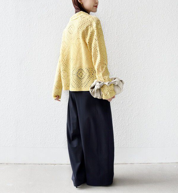 SHIPS for women「【WEB限定】〈手洗い可能〉クロシェ ニット カーディガン」|カーディガン|