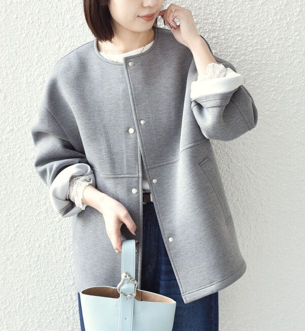 SHIPS Colors 「SHIPS Colors:〈手洗い可能〉ダンボール ノーカラー コート」|ノーカラーコート|