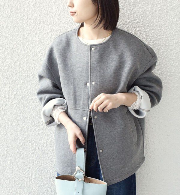 SHIPS Colors 「SHIPS Colors:〈手洗い可能〉ダンボール ノーカラー コート」|ノーカラーコート|