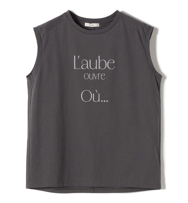 SHIPS for women「《予約》〈洗濯機可能〉メルティ コットン プリント ロゴ フレンチスリーブ TEE」|Tシャツ・カットソー|