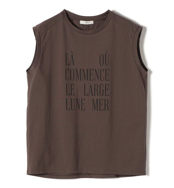 SHIPS for women「《予約》〈洗濯機可能〉メルティ コットン プリント ロゴ フレンチスリーブ TEE」|Tシャツ・カットソー|