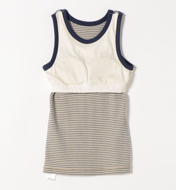 SHIPS any「Healthknit:〈洗濯機可能〉カップ付き リブ ボーダー タンクトップ」|インナー|