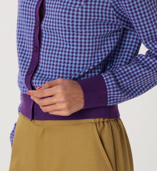 CABaN「コットンカシミヤ ギンガムチェックカーディガン」|カーディガン|