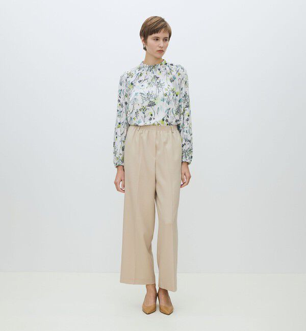 TOMORROWLAND collection「オーキッドフラワープリント ネックギャザーブラウス」|シャツ・ブラウス|