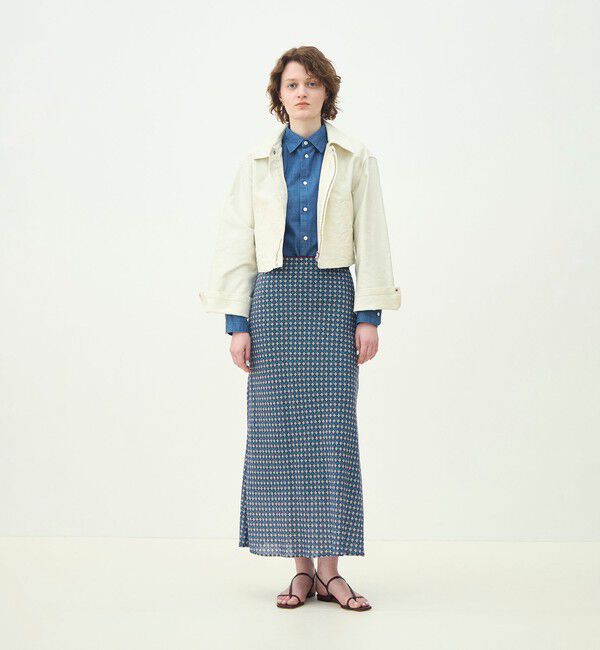 MACPHEE「デイジーリンクプリント マーメイドスカート」|フレア|