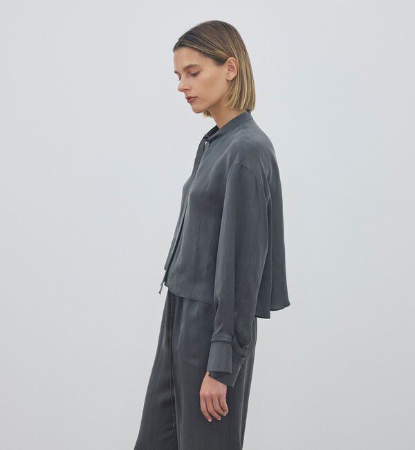 DES PRES「フィブリルストライプ クロップドリラックスブラウス」|シャツ・ブラウス|