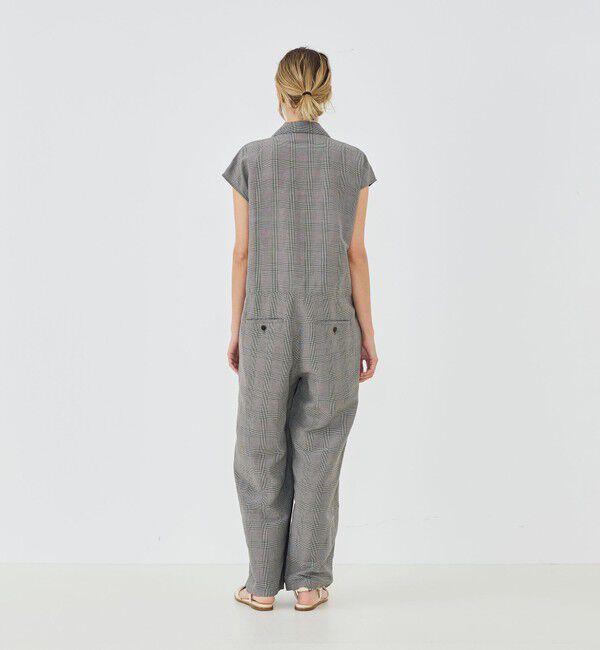 GALERIE VIE「リネンキュプラシルクコンパクト チェスターカラーオールインワン」|オールインワン|