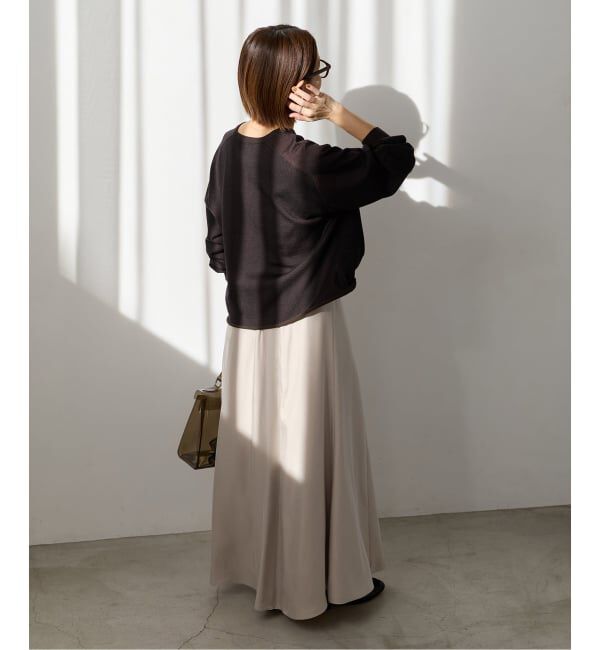 IENA「《接触冷感》キュプラサテンフレアスカート」|スカート|