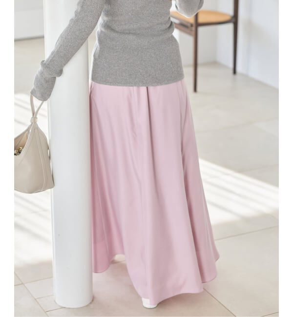 IENA「《接触冷感》キュプラサテンフレアスカート」|スカート|