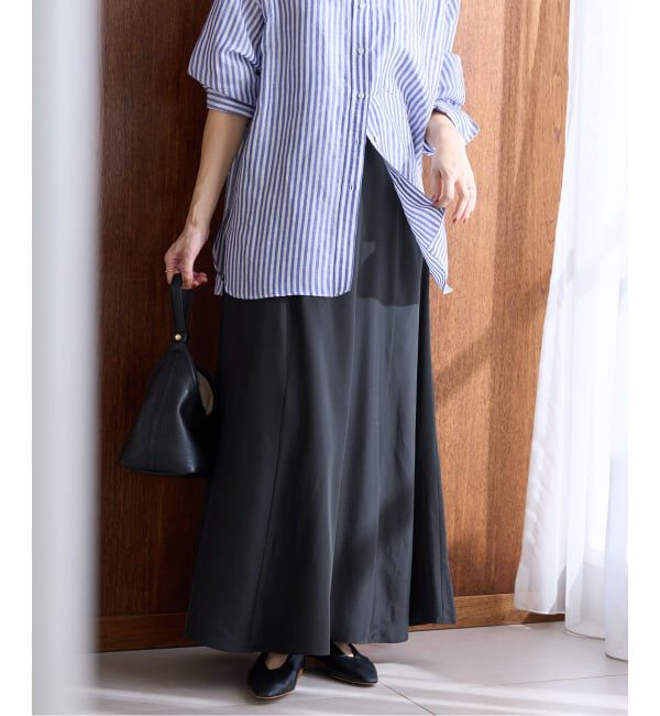 IENA「《接触冷感》キュプラサテンフレアスカート」|スカート|