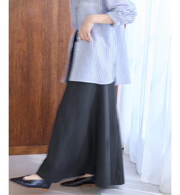 IENA「《接触冷感》キュプラサテンフレアスカート」|スカート|