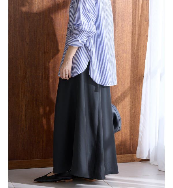 IENA「《接触冷感》キュプラサテンフレアスカート」|スカート|