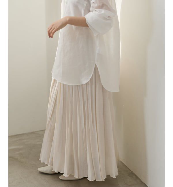 IENA「シアーメッシュプリーツスカート」|スカート|