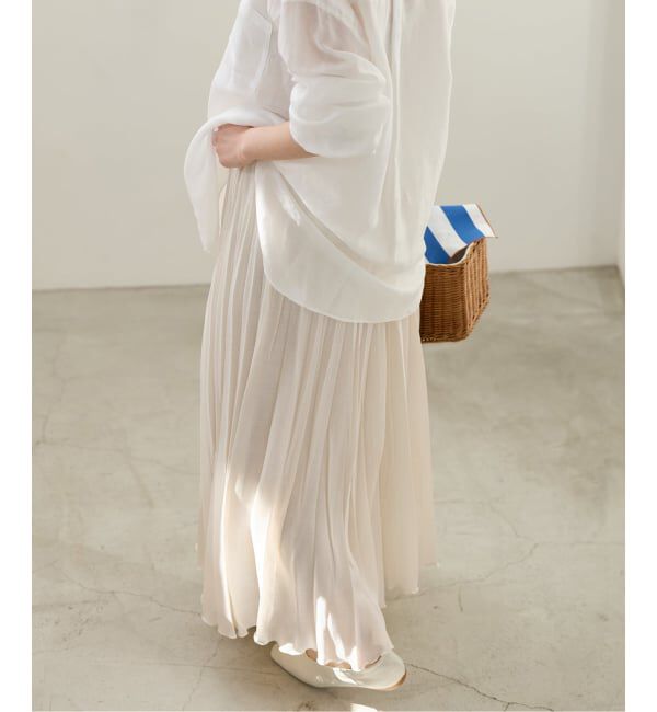 IENA「シアーメッシュプリーツスカート」|スカート|