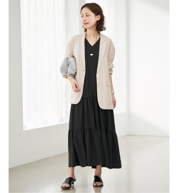 SLOBE IENA「《36.38サイズ展開》リネンレーヨンシングルテーラードジャケット」|テーラードジャケット|