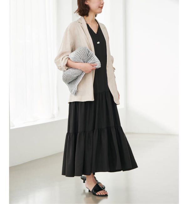 SLOBE IENA「《36.38サイズ展開》リネンレーヨンシングルテーラードジャケット」|テーラードジャケット|