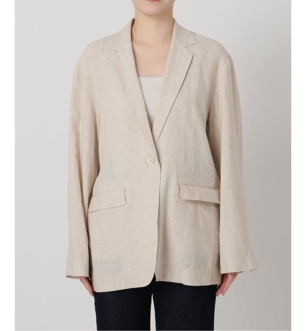 SLOBE IENA「《36.38サイズ展開》リネンレーヨンシングルテーラードジャケット」|テーラードジャケット|