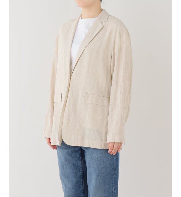 SLOBE IENA「《36.38サイズ展開》リネンレーヨンシングルテーラードジャケット」|テーラードジャケット|