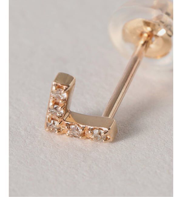 Lilas by Spick&Span「《WEB限定》Vラインダイヤピアス K10(両耳)」|ピアス|