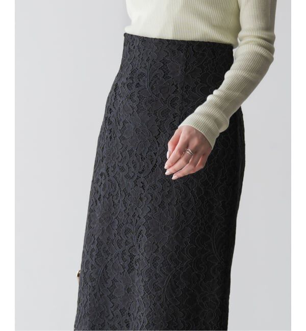 NOBLE「《追加 / WEB+一部店舗限定》リバーレースIラインスカート2」|スカート|