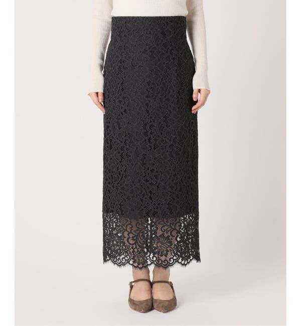 NOBLE「《追加 / WEB+一部店舗限定》リバーレースIラインスカート2」|スカート|